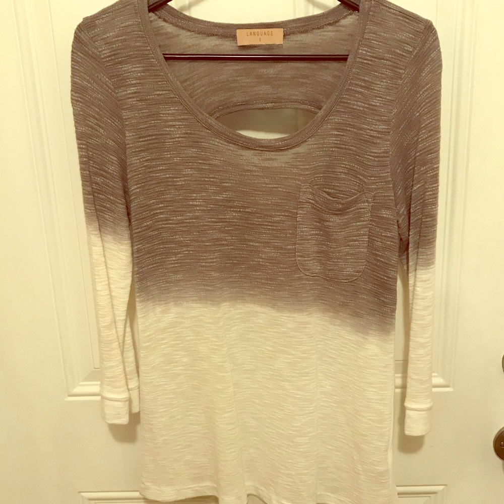 Ombre cut out back blouse